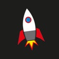 Rocket ship in a flat style.Vector illustration Royalty Free Stock Photo