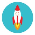 Rocket ship in a flat style. Vector Rocket use on business concept