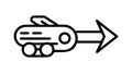 Rocket Ship Launch or Fast Travel Icon, vector design Generative AI Royalty Free Stock Photo