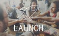 Rocket Ship Launch Graphic Concept Royalty Free Stock Photo