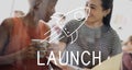 Rocket Ship Launch Graphic Concept Royalty Free Stock Photo