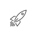 Rocket ship line icon, outline vector logo, linear pictogram