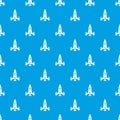 Rocket ship pattern vector seamless blue