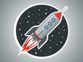 Rocket ship vector illustration. Space travel. Project start up and development process