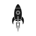 Rocket flying graphic black icon