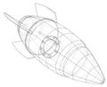 Rocket sketch. Vector rendering of 3d Royalty Free Stock Photo