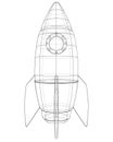 Rocket sketch. Vector rendering of 3d Royalty Free Stock Photo