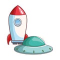 Rocket skyrocket cartoon Royalty Free Stock Photo