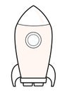 Rocket skyrocket cartoon in black and white Royalty Free Stock Photo