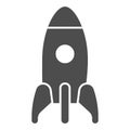 Rocket solid icon, kid toys concept, cosmic rocket sign on white background, spaceship icon in glyph style for mobile Royalty Free Stock Photo