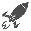 Rocket solid icon. Spaceship vector illustration isolated on white. Launch glyph style design, designed for web and app