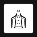 Rocket for space flight icon, simple style Royalty Free Stock Photo