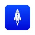 Rocket space icon blue vector Royalty Free Stock Photo