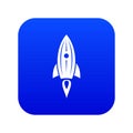 Rocket space icon blue vector Royalty Free Stock Photo