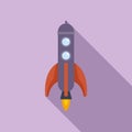 Rocket space icon flat vector. Fire start