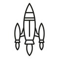 Rocket space icon outline vector. Fire start
