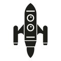 Rocket space icon simple vector. Fire start