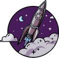 Rocket in Space Royalty Free Stock Photo