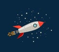 Rocket space ship cartoon. Spaceship, spacecraft concept