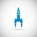 Rocket Space Ship launch Symbol Icon Design Template on Grey Background Vector Illustration Royalty Free Stock Photo