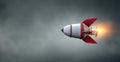 Rocket space ship . Mixed media Royalty Free Stock Photo