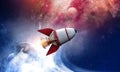 Rocket space ship . Mixed media Royalty Free Stock Photo