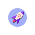 Rocket spacecraft flat icon