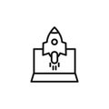 Rocket Spaceship Startup icon logo sign vector outline