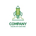 Rocket, spaceship, startup, launch, Game Flat Business Logo temp Royalty Free Stock Photo