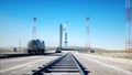Rocket before the start. Space launch system. 3d rendering. Royalty Free Stock Photo