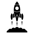 Rocket start up vector icon