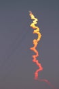 Rocket starts from cape canaveral to space. satelite. beautiful color gradient