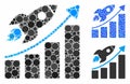 Rocket startup chart Composition Icon of Circles
