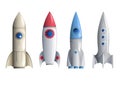 Rocket Symbol Icons Set Realistic Template Vector Illustration Royalty Free Stock Photo