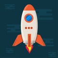 Rocket take off vector illustration Royalty Free Stock Photo
