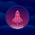 Rocket temperature icon / logo. Art illustration