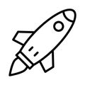 Rocket thin line line vector icon Royalty Free Stock Photo