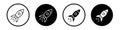 Rocket thin line vector icon set Royalty Free Stock Photo
