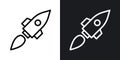 Rocket thin line vector icon set Royalty Free Stock Photo