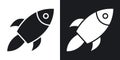 Rocket thin line vector icon set Royalty Free Stock Photo