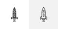 Rocket thin line vector icon set Royalty Free Stock Photo