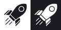 Rocket thin line vector icon set Royalty Free Stock Photo