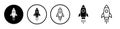 Rocket thin line vector icon set Royalty Free Stock Photo
