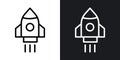 Rocket thin line vector icon set Royalty Free Stock Photo