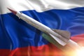 The rocket to launch. The flag of the Russian Federation. Weapons of mass destruction.