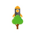 Rocket Tree Logo Icon Design Royalty Free Stock Photo