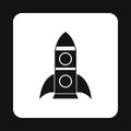 Rocket with two portholes icon, simple style Royalty Free Stock Photo