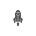 Rocket vector icon concept, isolated on white background