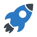 Rocket glyph color flat vector icon Royalty Free Stock Photo