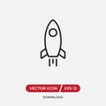 Rocket vector icon in modern design style for web site and mobile app